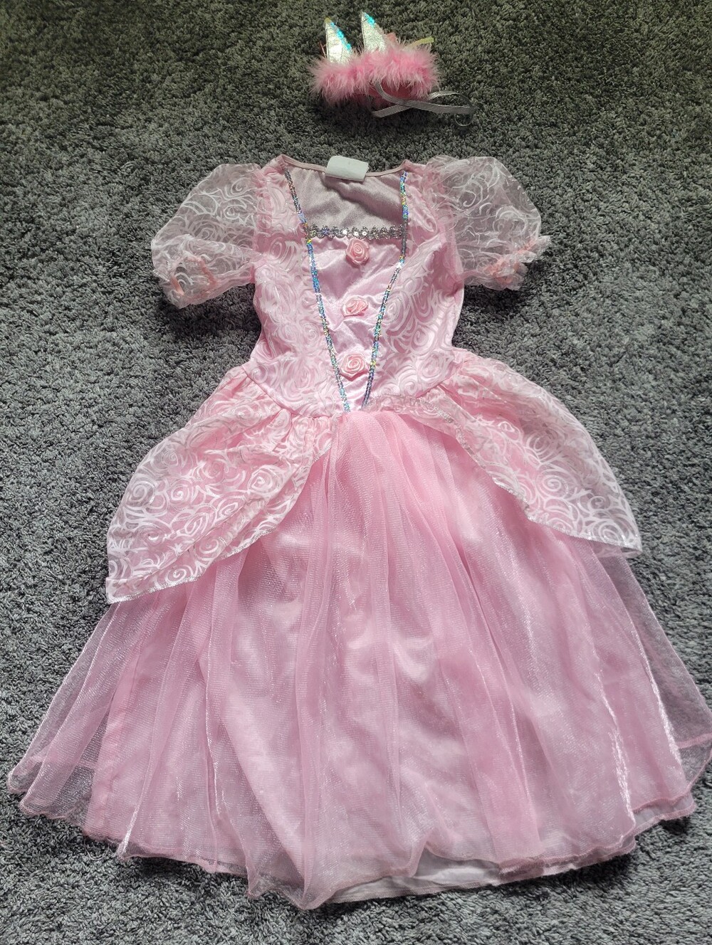 Pink Princess Dress Costume for Kids - Sparkle Tulle Gown Size 3+